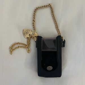 Juicy Couture Black Leather Case with Gold Chain